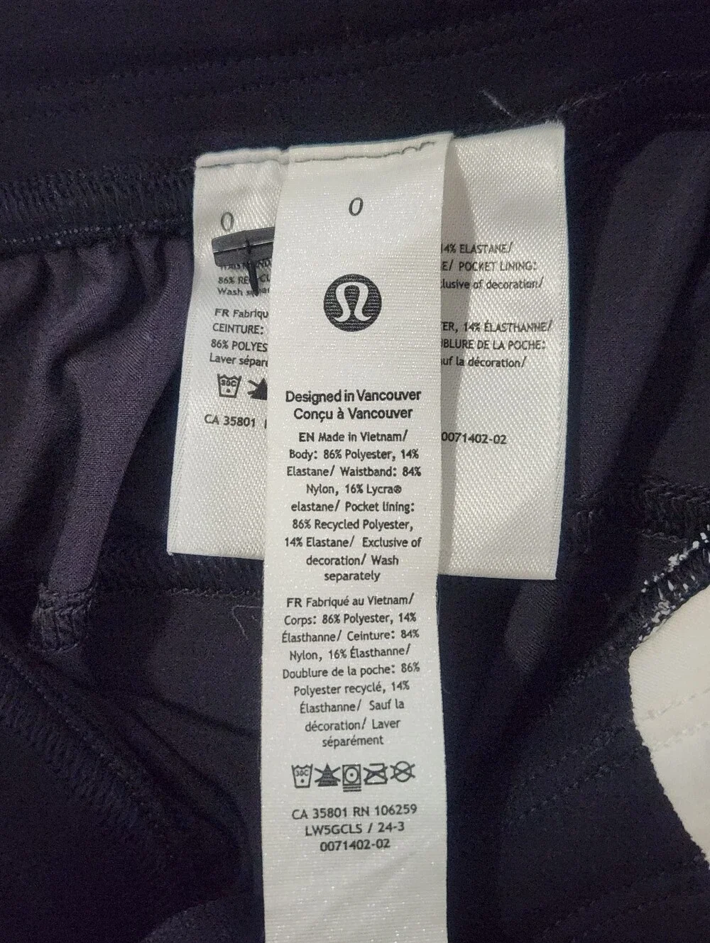 lululemon Adapted State High-Rise Jogger: Colourblock Black White Sz 0